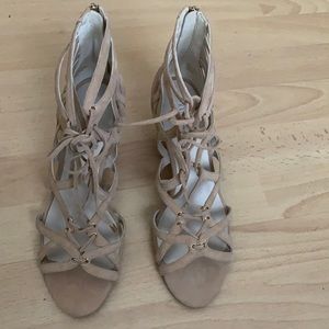 Kenneth Cole Beige Suede Wedge Heels